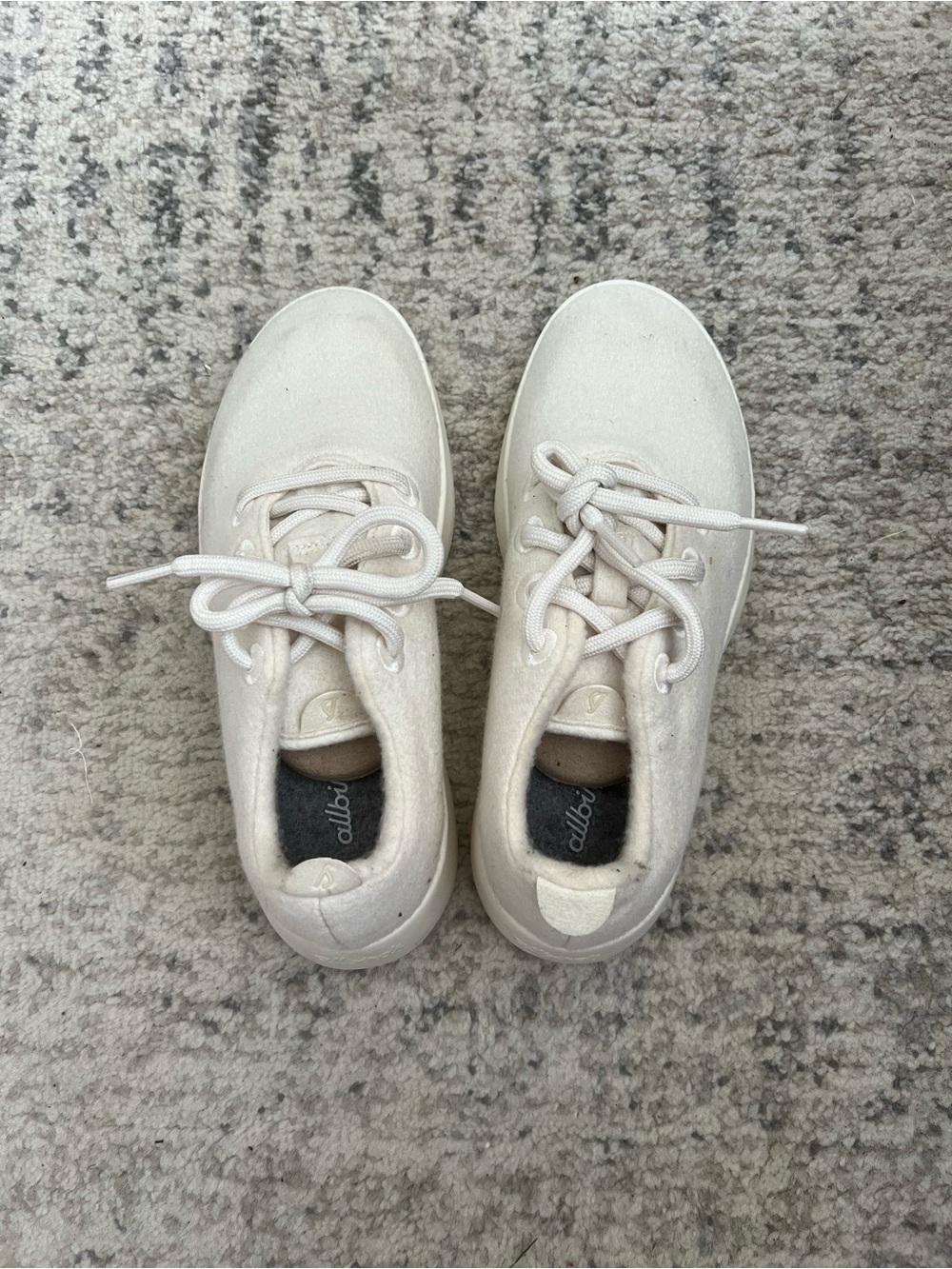 allbirds White Wool Lace-Up Sneakers
